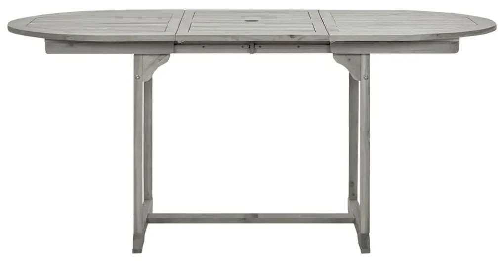 Mesa de jantar p/ jardim (120-170)x80x75 cm acácia maciça