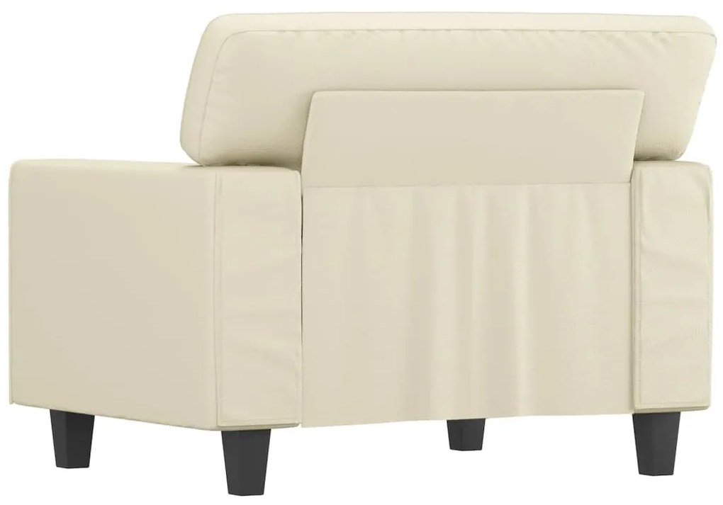 Poltrona 60 cm couro artificial creme