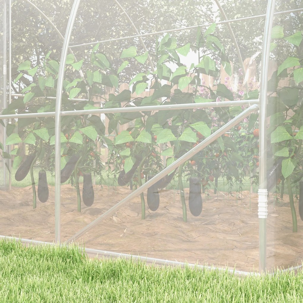 Estufa de Túnel 4x3x2 m Estufa de Jardim com 2 Portas Estufa para Hort