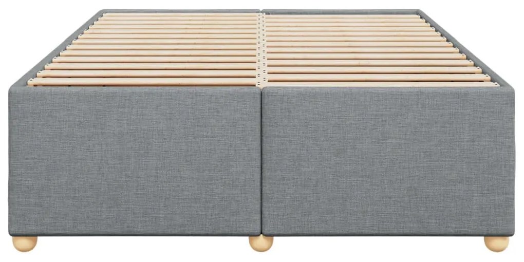 Estrutura de cama sem colchão 140x190 cm tecido cinzento-claro