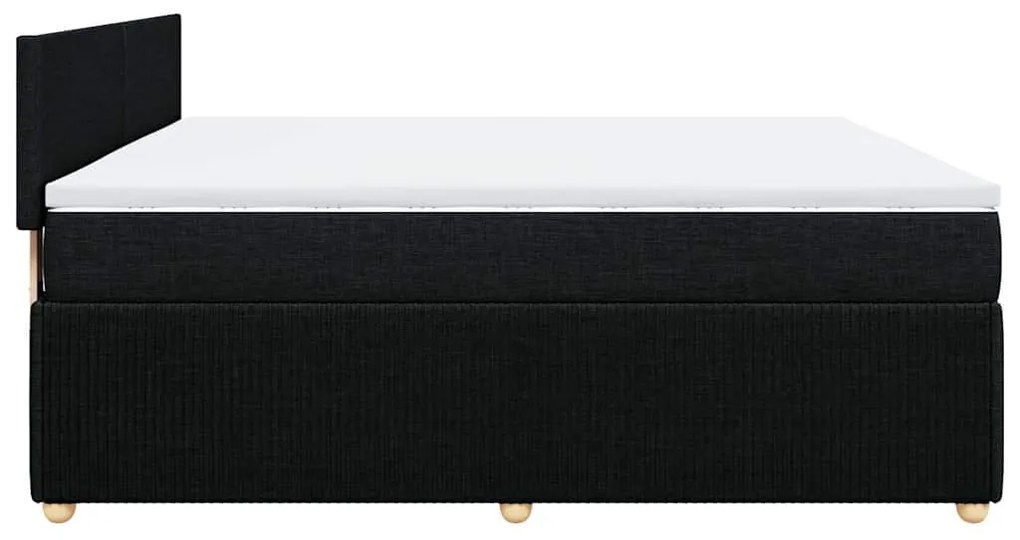 Cama com molas/colchão 180x200 cm tecido preto