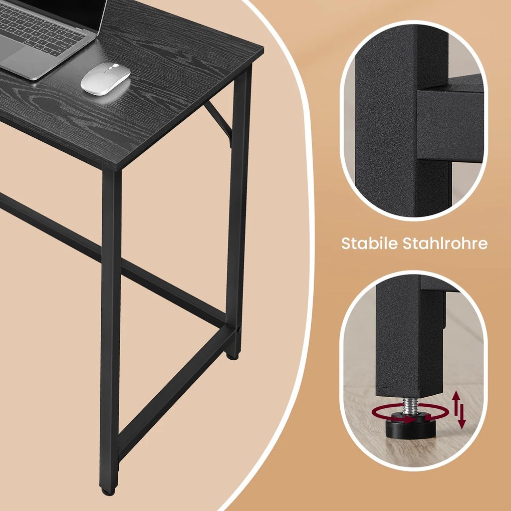 Secretária pequena para computador 50 x 80 x 76 cm Preto