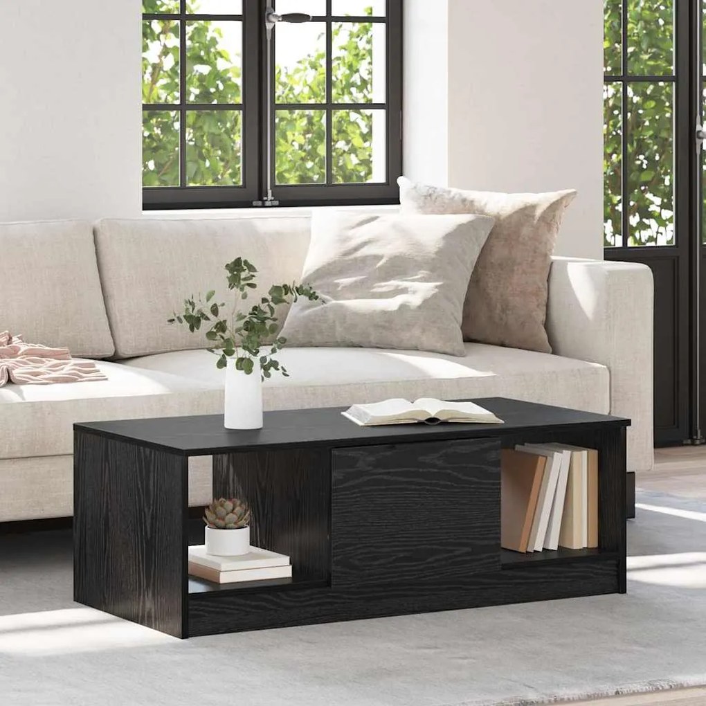 vidaXL Mesa de centro Carvalho preto 100 x 50 x 36 cm