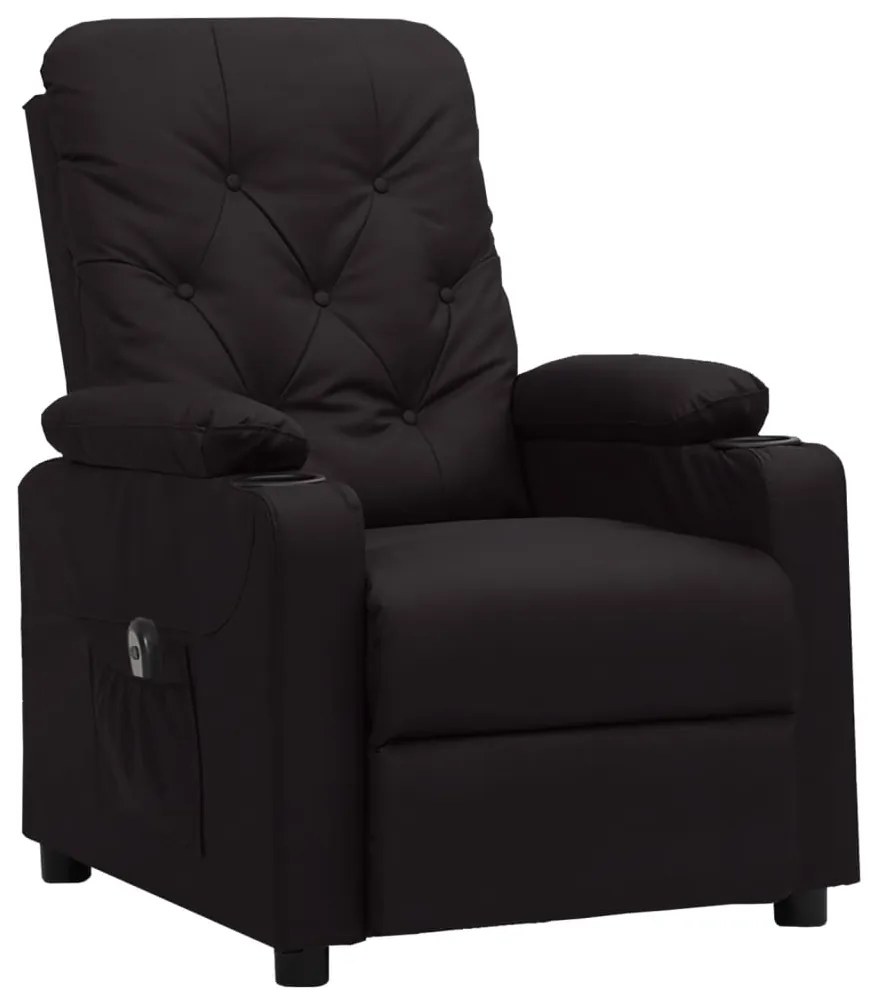 Poltrona reclinável elétrica couro artificial preto