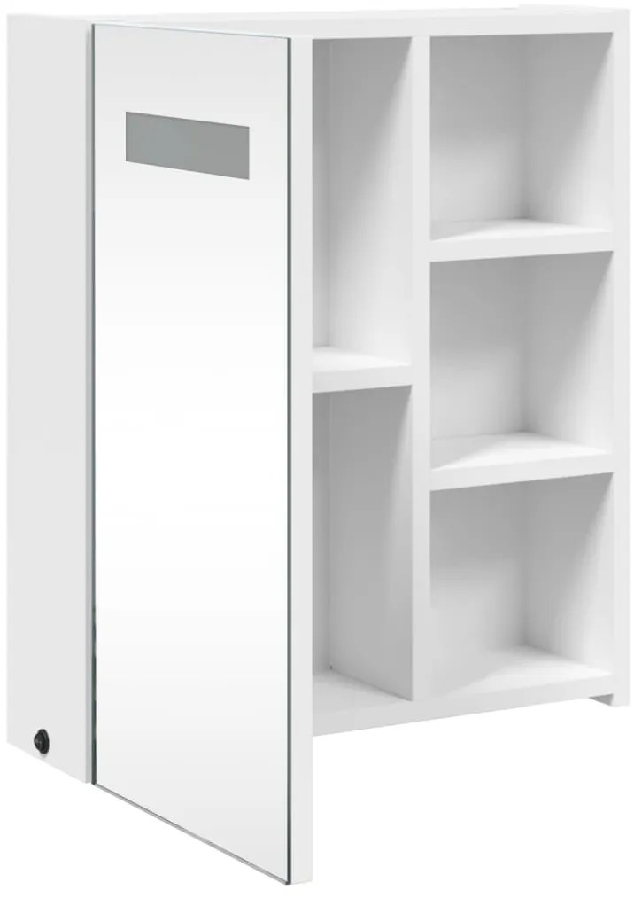 Armário espelhado p/ casa de banho c/ LEDs 45x13x52 cm branco