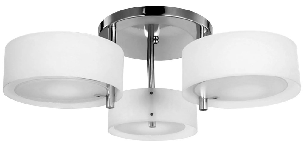 HOMCOM Candeeiro de Teto Moderno Candeeiro Suspenso com Ecrã em Acrílico e Suporte para Lâmpada E27 Ø64x20 cm Branco | Aosom Portugal