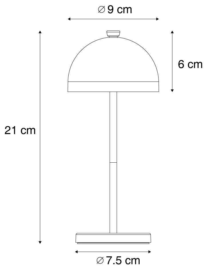 Candeeiro de mesa azul com LED IP54 recarregável com estação de carregamento - Squirrel Moderno