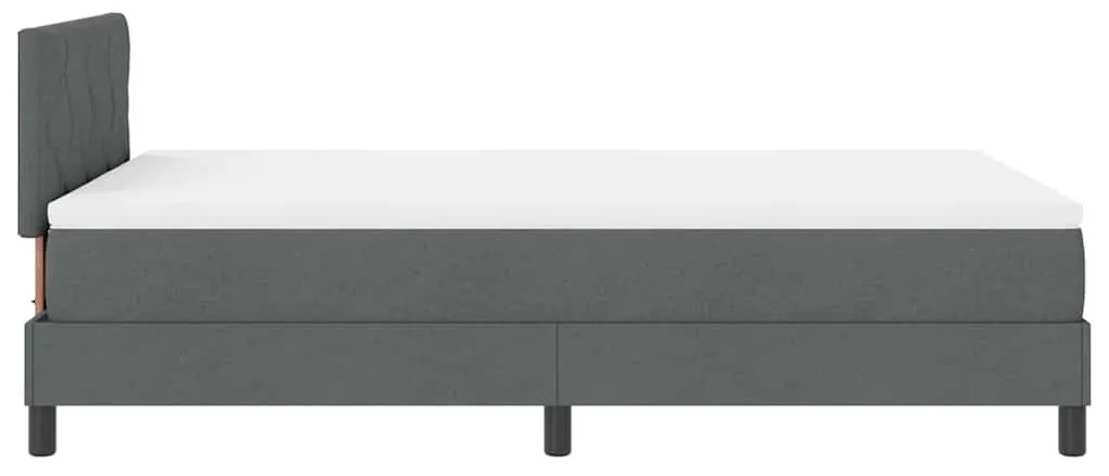 Cama Box com Colchão &amp; LED Cinza Escuro 120x190 cm Tecido