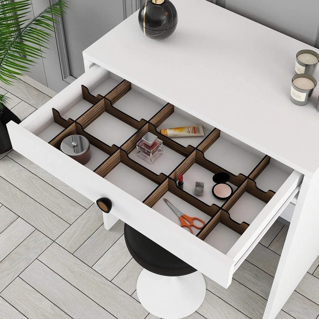 Mesa de Maquilhagem Lizbon – Branco – 70 cm x 40 cm x 84,7 cm