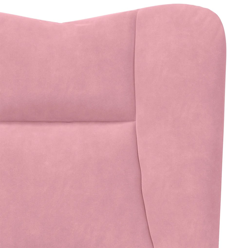 Poltrona Relaxante em Veludo Rosa
