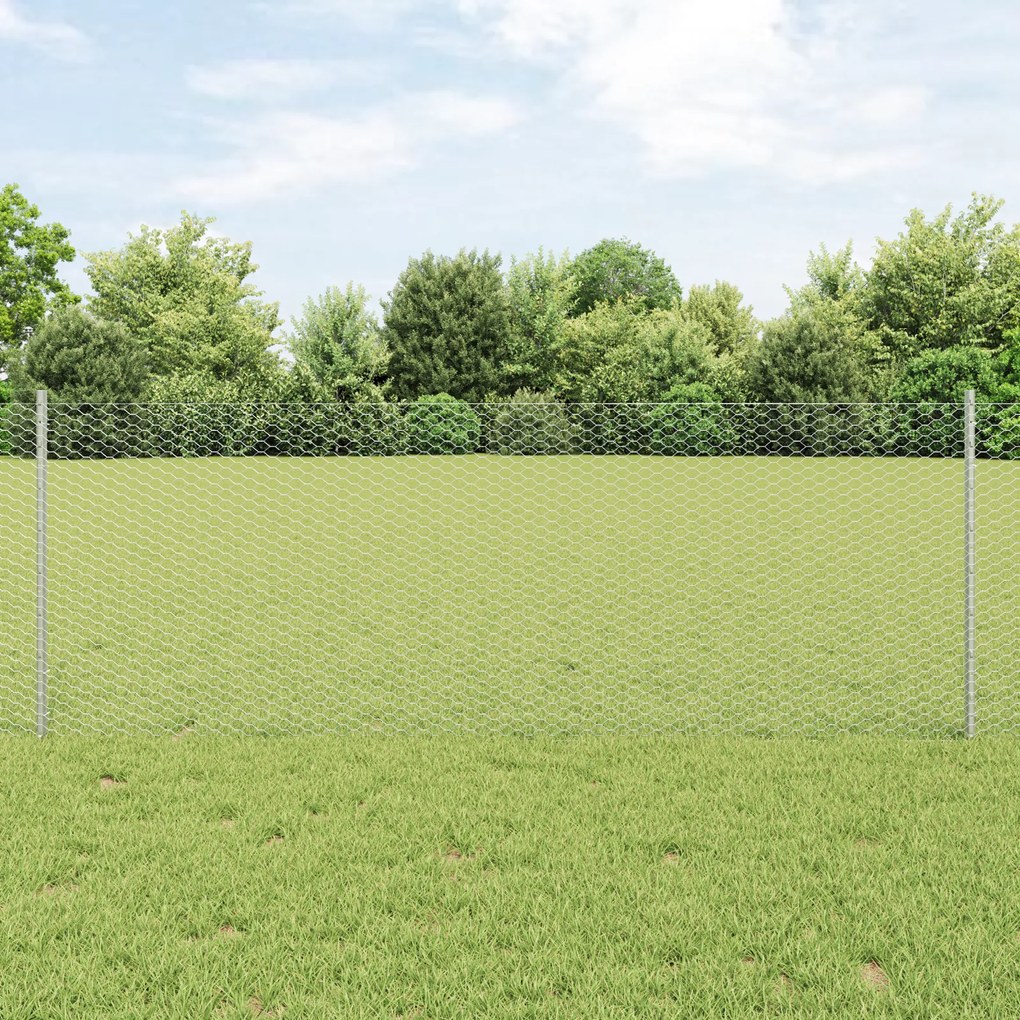 vidaXL Postes de Cerca 11 pcs Canal U 80 cm Aço Galvanizado