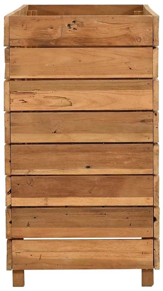 Vaso/floreira 100x40x72 cm madeira de teca reciclada e aço