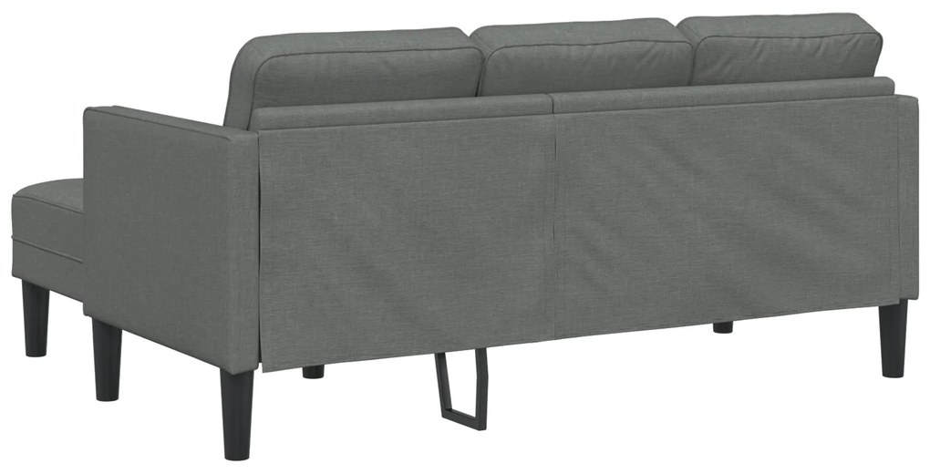 Sofá L de 3 Lugares vidaXL Cinza Escuro 160 cm Tecido