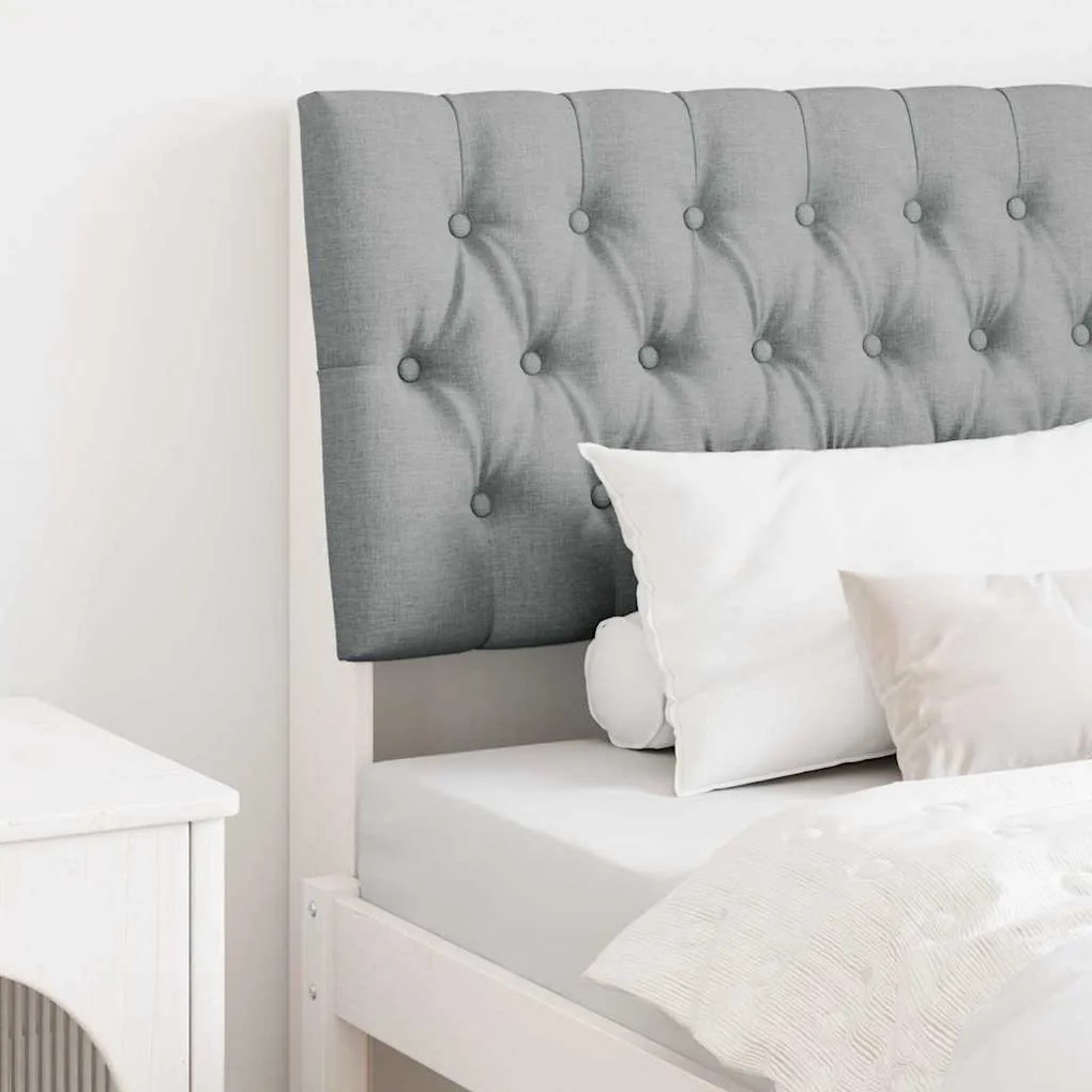 vidaXL Cabeceira estofada Cinzento-claro 90 cm