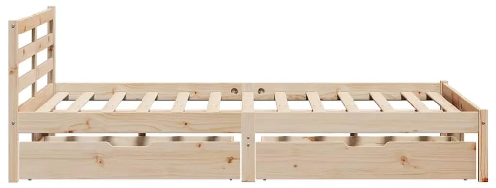 Cama sem colchão 140x190 cm madeira de pinho maciça