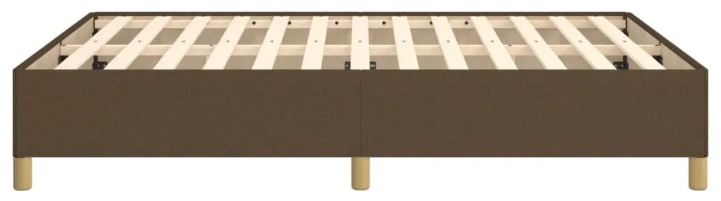 Estrutura de cama sem colchão 140x200 cm tecido castanho-escuro