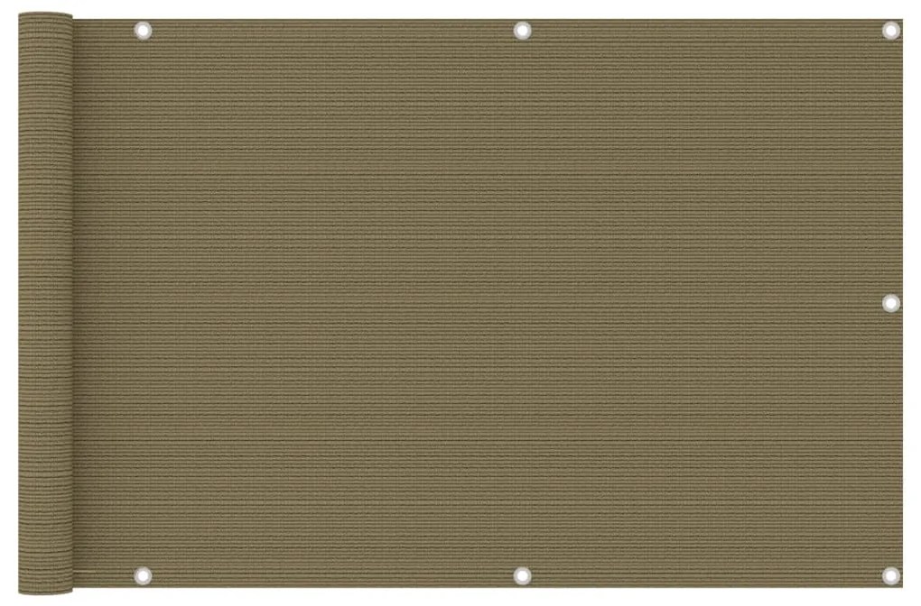 vidaXL Tela de varanda 90x400 cm PEAD cor cinzento-acastanhado