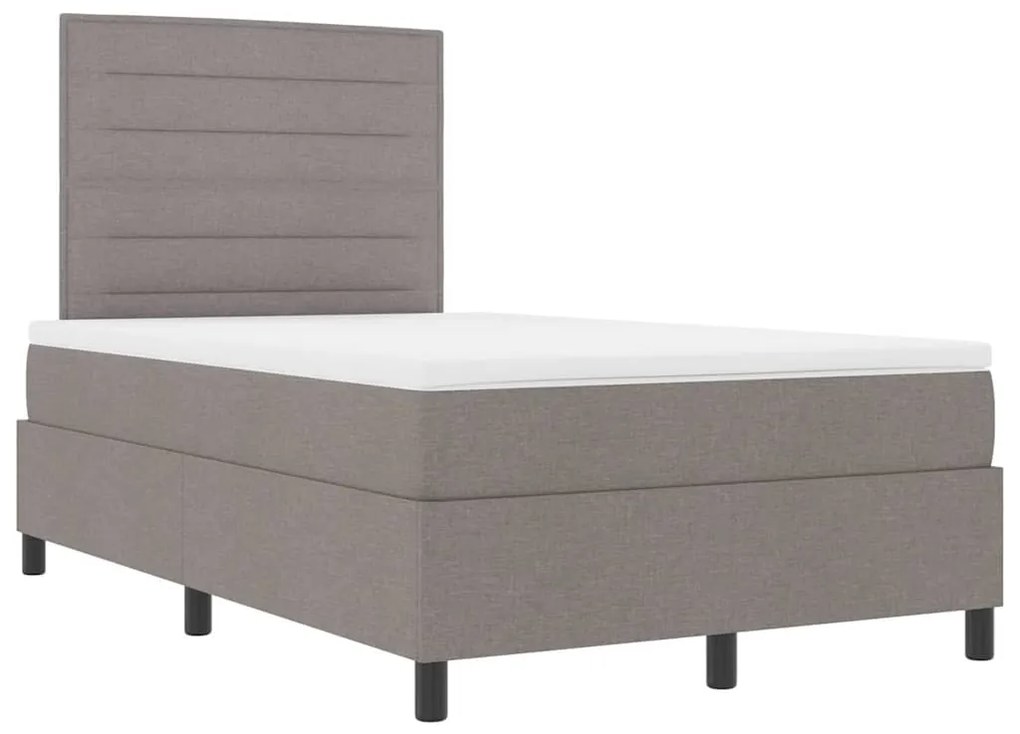 Cama Box Spring com Colchão Taupe 120x200 cm de Tecido