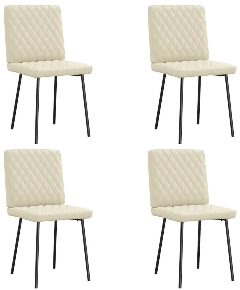 Cadeiras de jantar 4 pcs couro art. creme
