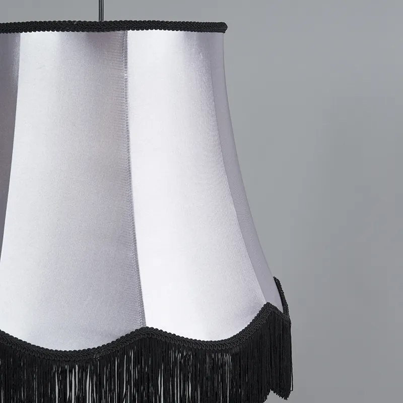 Candeeiro de suspensão retro preto com cinzento 45 cm - Granny Retro