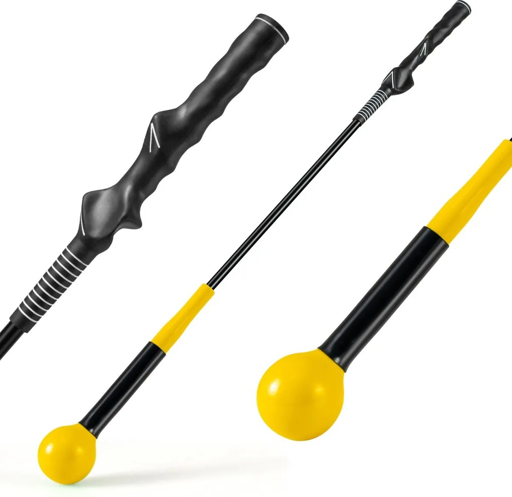 Taco de treino Golfe com cabeça pesada para melhorar o ritmo, a flexibilidade e o equilíbrio Exterior Amarelo