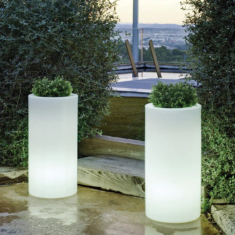 VASO REDONDO PALMA 70 CM LUZ LED BRANCO FRIO COM CABO HOTEL, CASA, JARDIM, RESTAURANTE, BAR