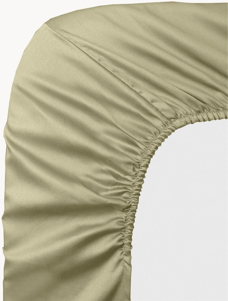 Lençol com elástico em cetim de algodão para boxspring Ava, Alt 30 cm