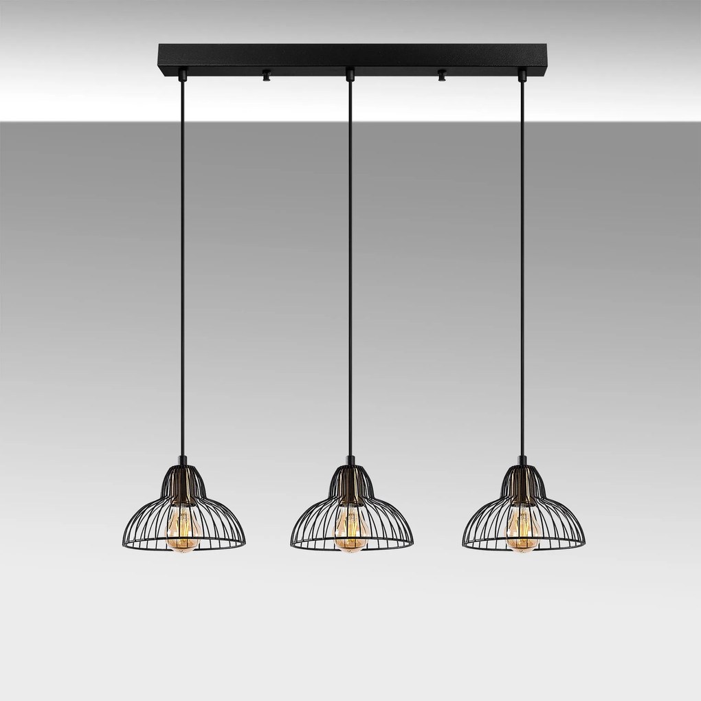 Candeeiro de Teto Dopo – Preto Antique – 70 x 20 x 114 cm