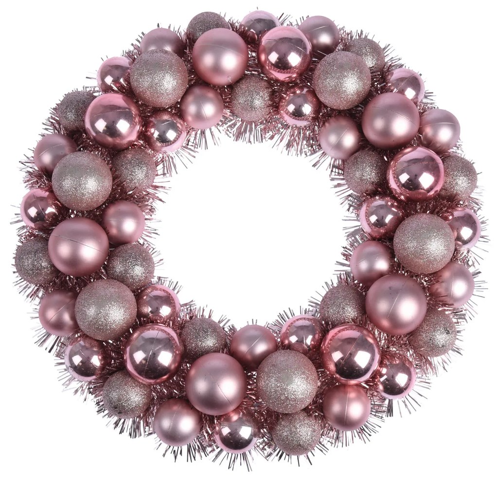 Coroa Natal Rosa 39CM