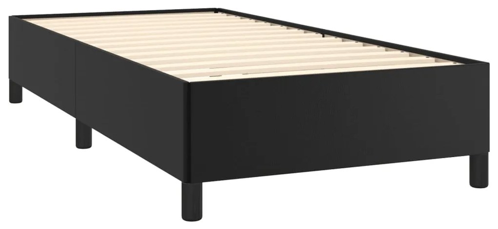 Estrutura de cama 90x200 cm couro artificial preto