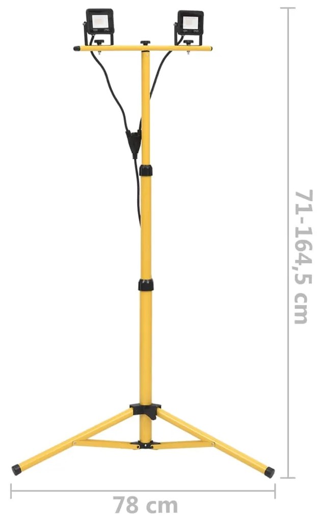 Projetor c/ iluminação LED e tripé 2x10 W branco frio