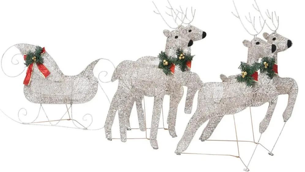 Decorações festivas VidaXL  decoração de Natal de renas e trenó