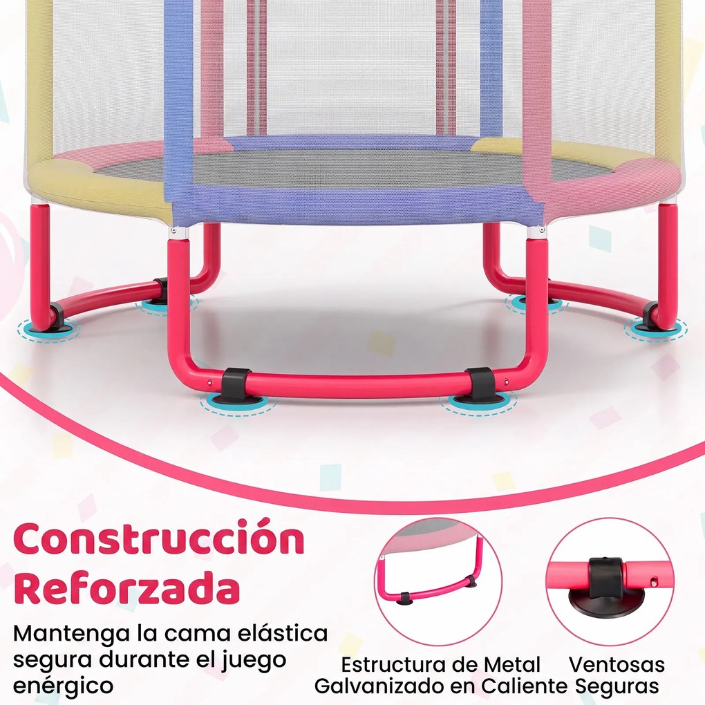 Trampolim Infantil 6 em 1, 140 x 140 x 214 cm, Estrutura em Aço Galvanizado, Multicolor