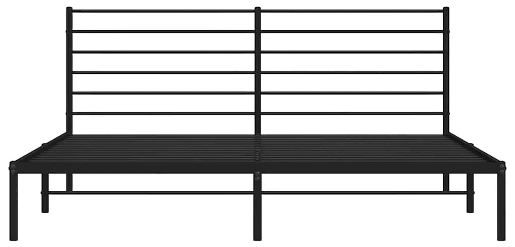 Estrutura de cama com cabeceira 193x203 cm metal preto