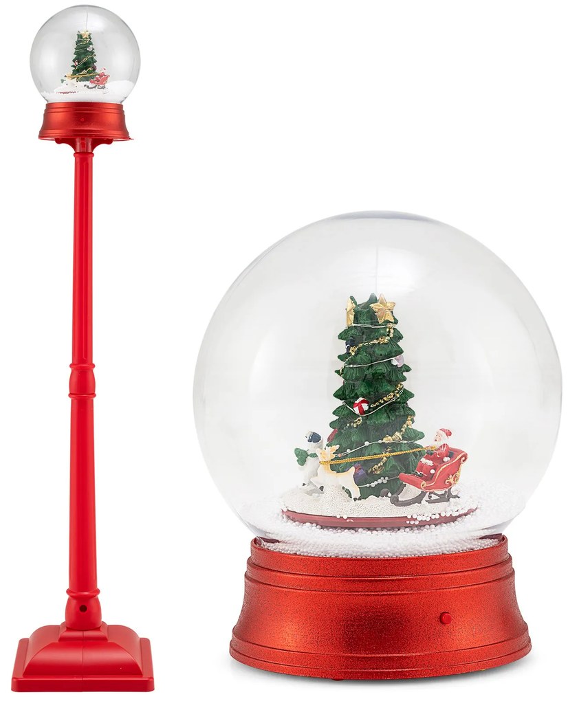 Poste de luz de Halloween de 155 cm ativado por som com efeitos de neve preta - Preto