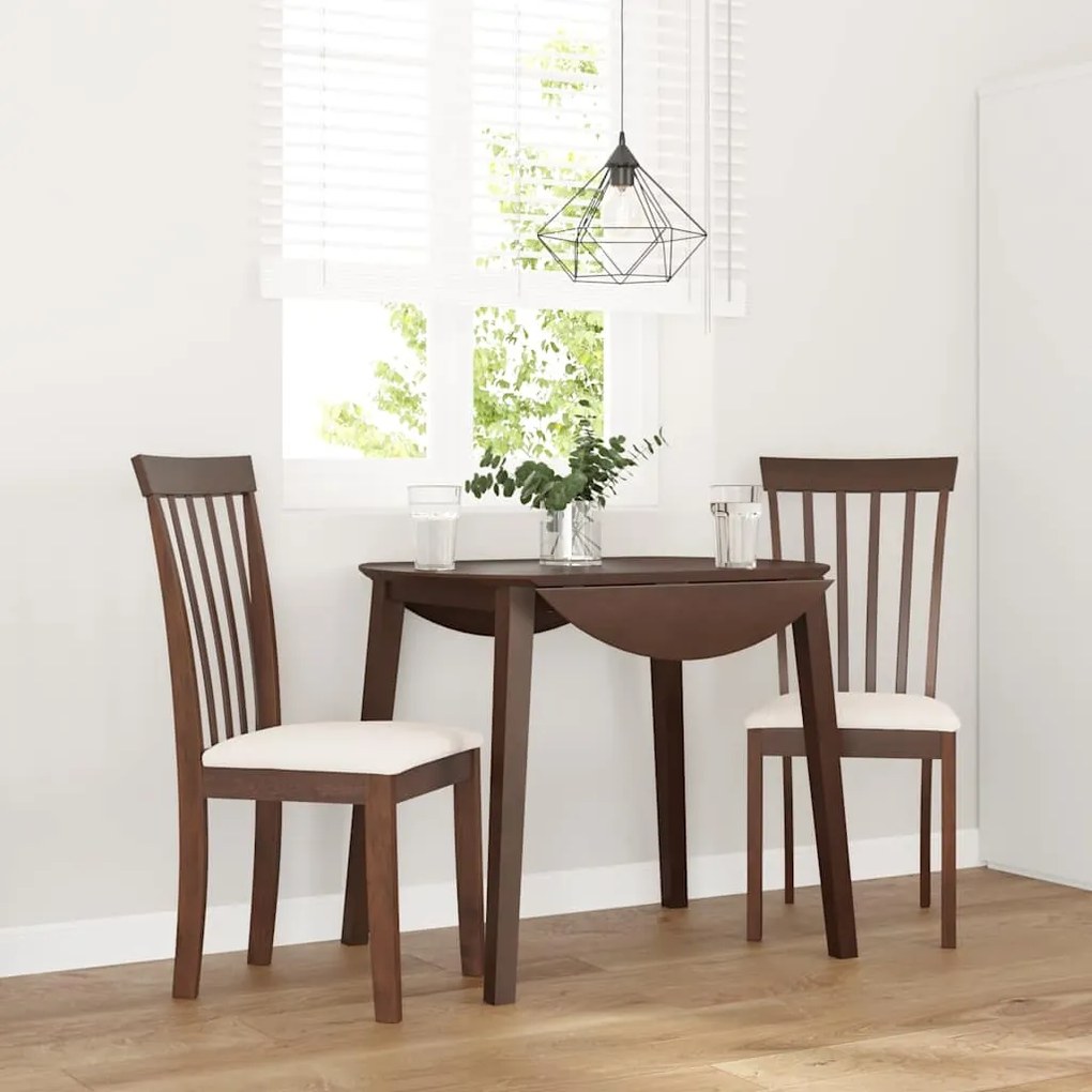 Cadeiras de jantar com almofadões 2 pcs madeira maciça castanho