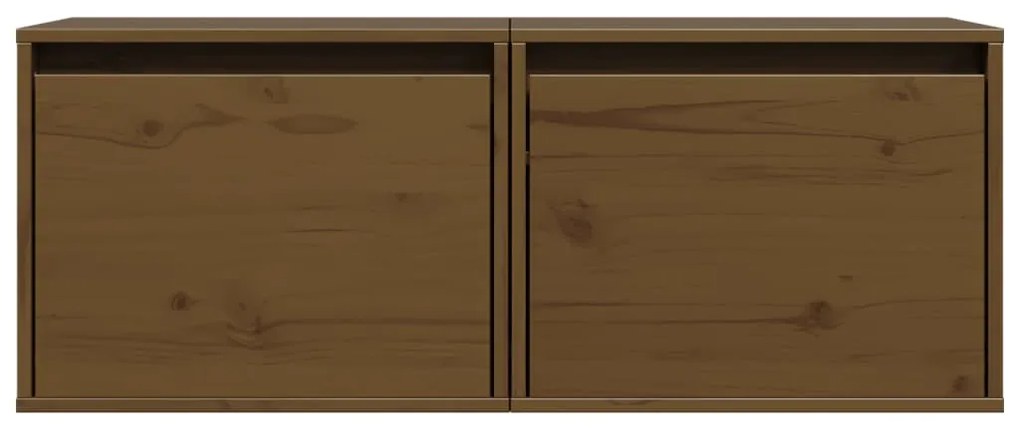 Armários de parede 2 pcs 45x30x35 cm pinho maciço castanho mel
