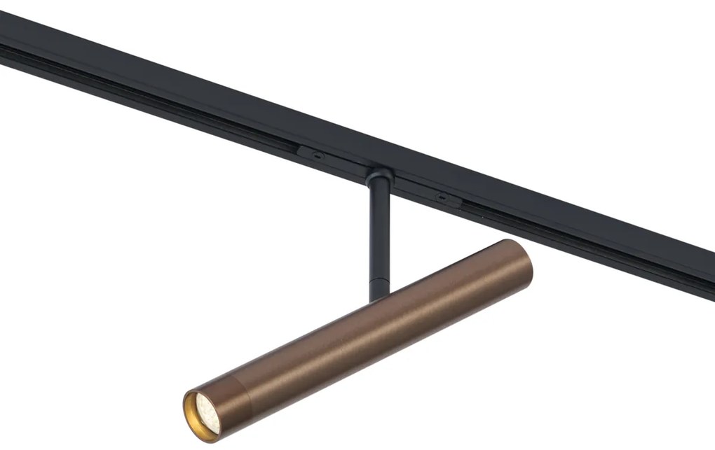 Foco moderno em bronze escuro para sistema de calha monofásico - Slimline Avery Moderno