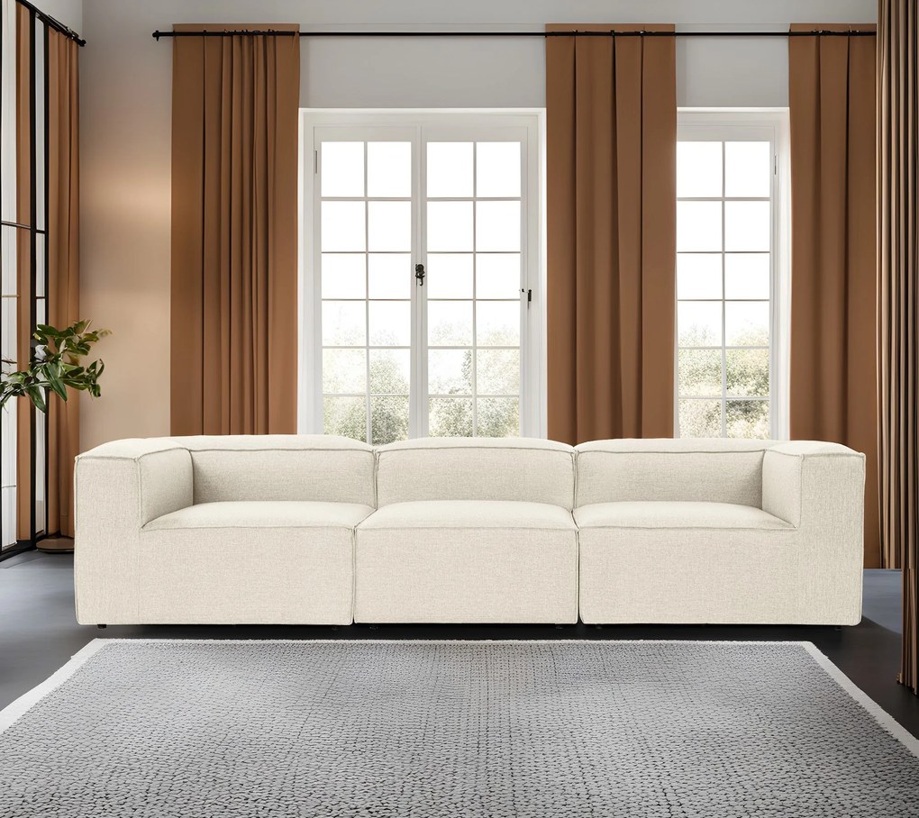 Sofá de 3 Lugares Fora – Ecru – 297x66x105 cm