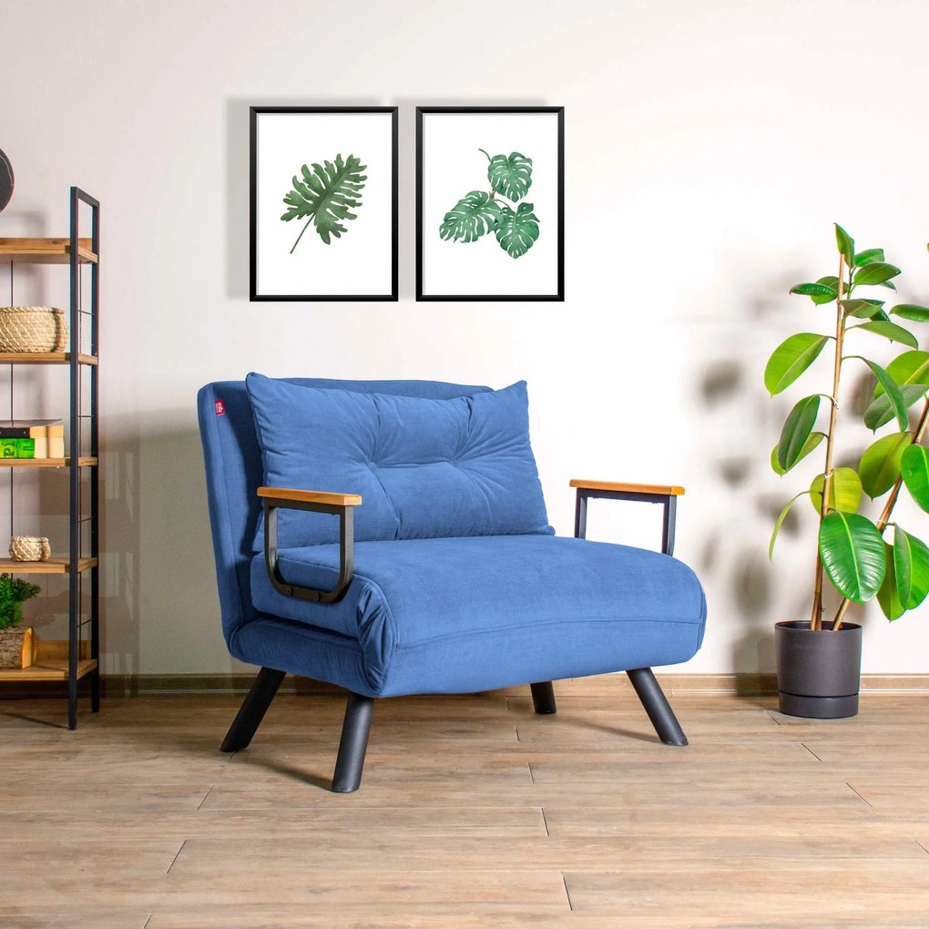 Sofá-Cama de 1 Lugar Sando – Azul – 175 x 60 cm