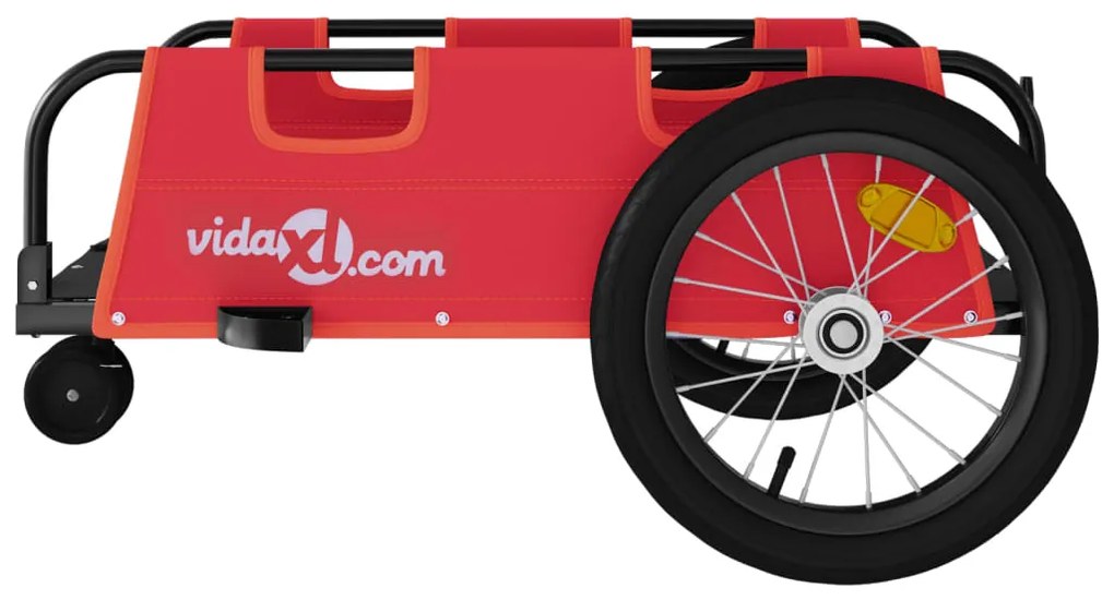 Reboque de bicicleta tecido oxford/ferro vermelho