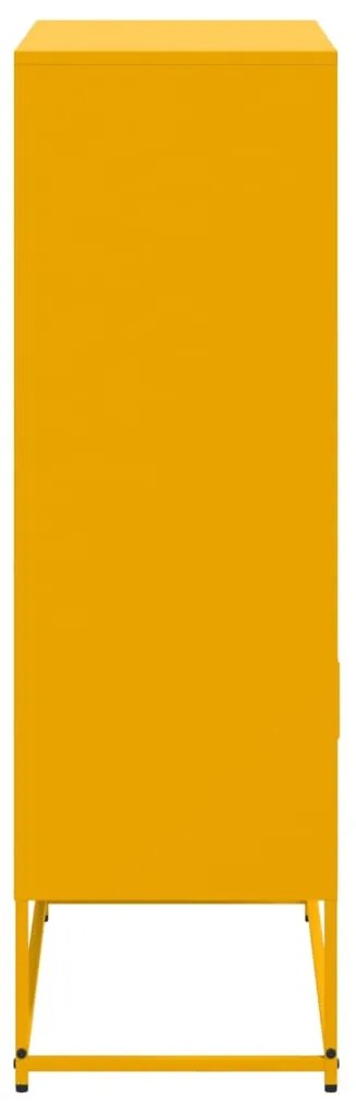Aparador alto 68,5x38,5x123,5 cm aço amarelo mostarda