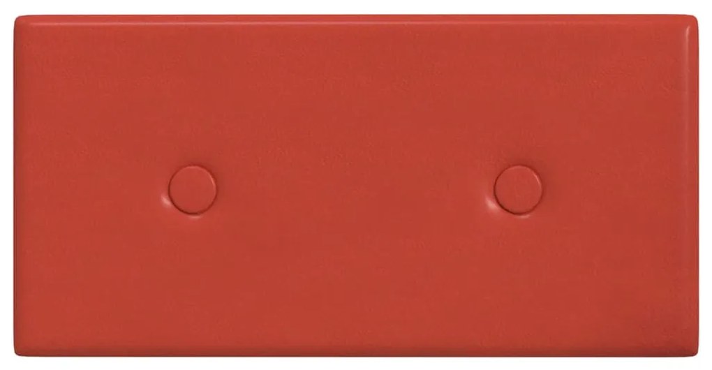 Painel parede 12 pcs 30x15 cm couro artificial 0,54 m² vermelho