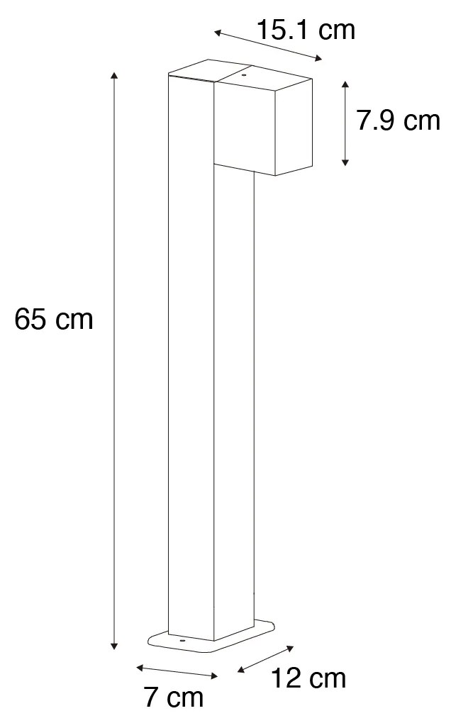 Candeeiro industrial de pé para exterior castanho ferrugem 65 cm IP44 - Baleno Country / Rústico,Moderno