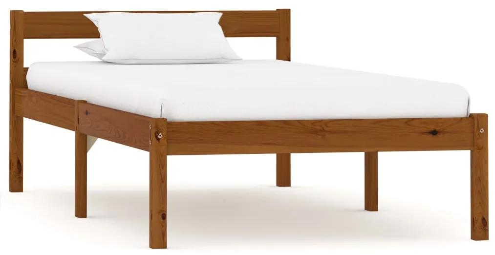 283208 vidaXL Estrutura de cama 90x200 cm madeira pinho maciço castanho mel