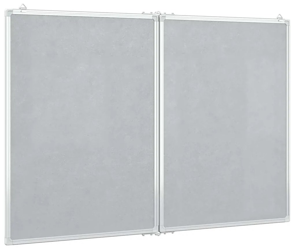 Quadro branco magnético dobrável 100x80x1,7 cm alumínio