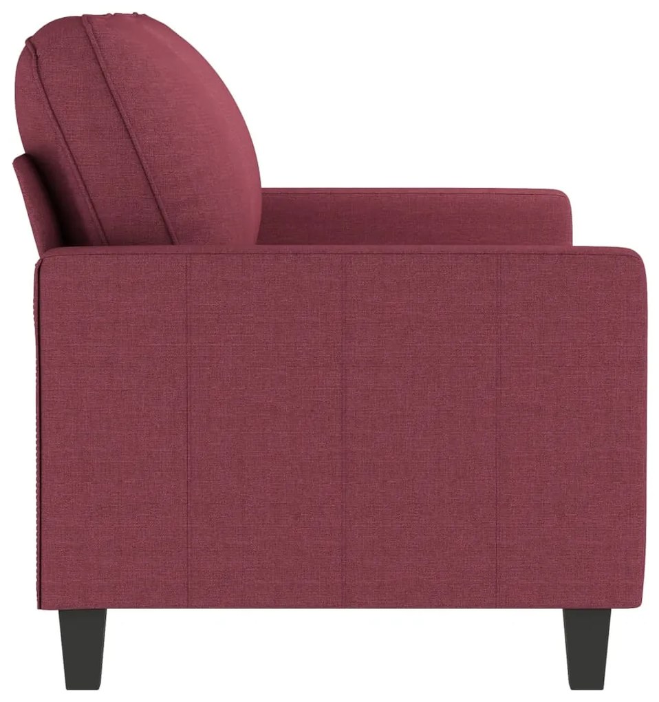 Sofá de 2 lugares tecido 140 cm vermelho tinto