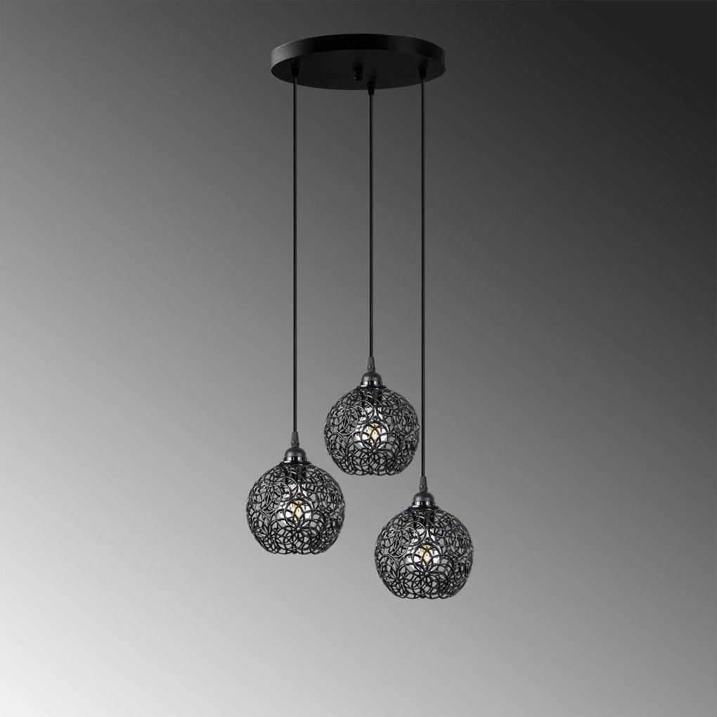 Candeeiro Suspenso Hay – Preto – 40 x 40 x 113 cm