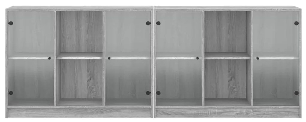 Estante c/ portas 204x37x75 cm derivados madeira cinza sonoma