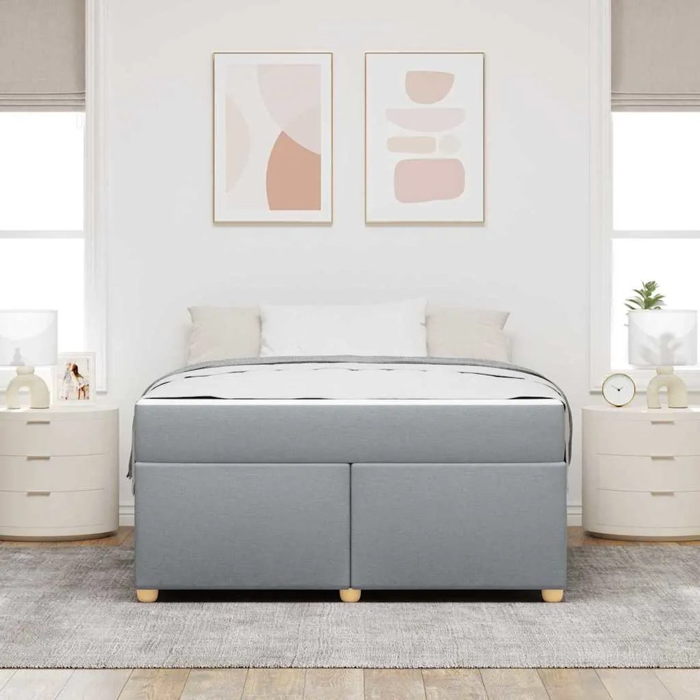 Estrutura de cama com colchão Cinzento-claro 140 x 200 cm